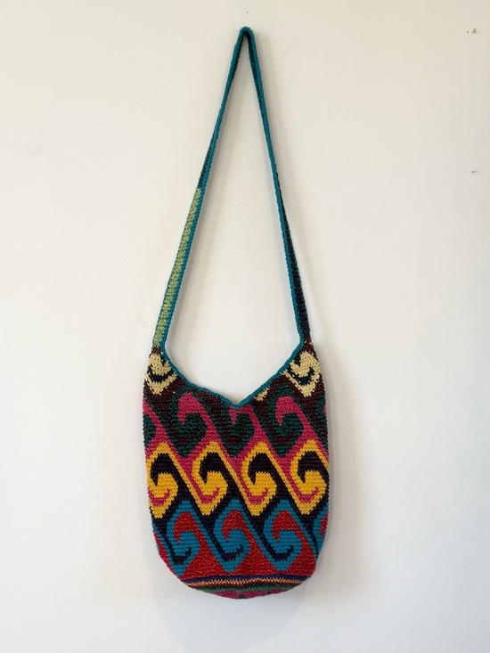 Wayuu Mochila Handbags - Vintage Authentic Columbian Mochila Crochet Shoulder Bag Boho Geometric Tapestry